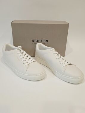 Reaction Kenneth Cole Javon Men's White Low-Top Leather Sneakers US Size 11